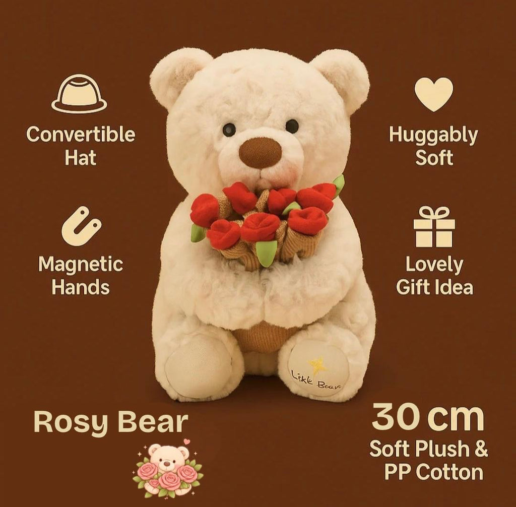 Rosybear™  Convertible Teddy with Flower Bouquet