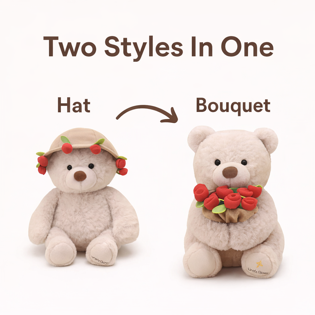 Rosybear™  Convertible Teddy with Flower Bouquet