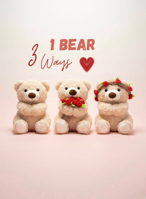 Rosybear™  Convertible Teddy with Flower Bouquet